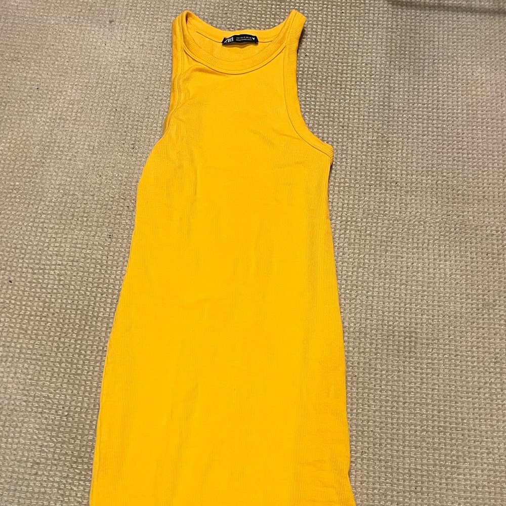Yellow long, mid length dress